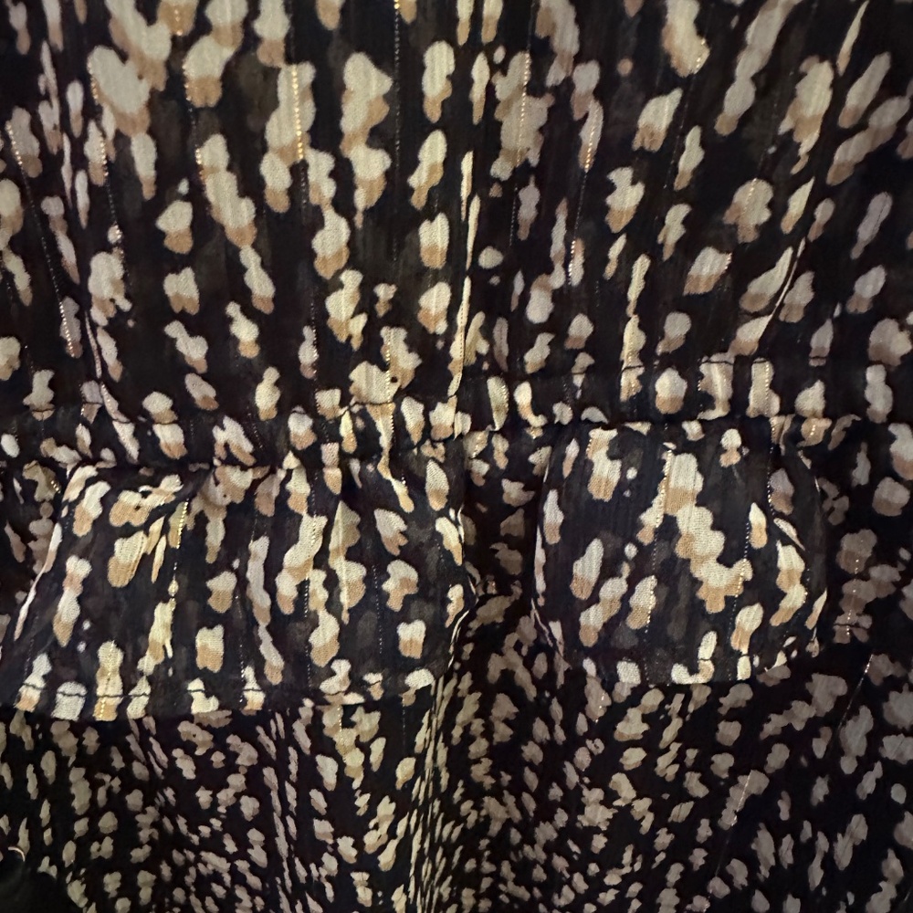 NWT Soft Surroundings  Hazel/Black/Tan Animal Print Tiered V Neck Dress - Size L - Picture 7 of 14